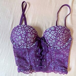 Purple Lace Corset Lingerie Top